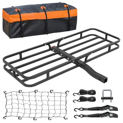 Hitch Mount Cargo Carrier Basket 53" X 19" + Waterproof Cargo Bag