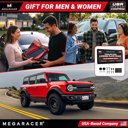 Powder Coated Matte Black Thin License Plate Frame