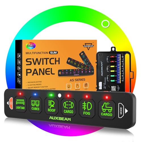 AS R60 Slim 6 Gang Switch Panel with RGB Backlight Memory Function