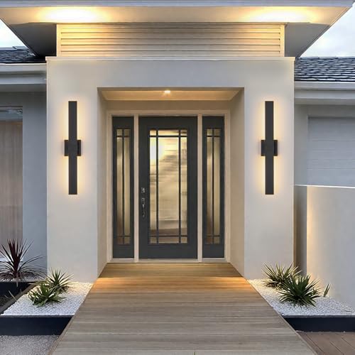 Modern Outdoor Wall Light 3CCT Dimmable LED Outdoor Sconce Lights with Remote Control