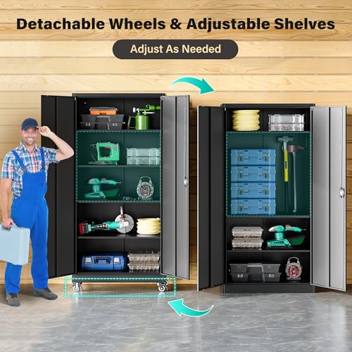 Metal Storage Cabinet with Wheels