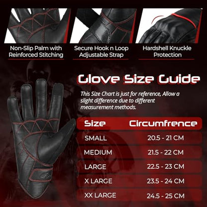 Motorcycle Gloves Men's Leather Motorbike Gloves Touchscreen Function