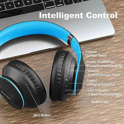 Wireless Bluetooth Headphones Over Ear V6.0 HiFi Stereo with Mic