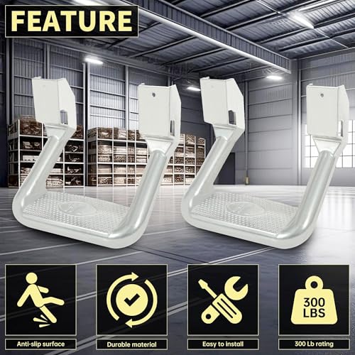 Pair Aluminum Side Step Compatible with Chevy Chevrolet GMC Ford Dodge Toyota Nissan Jeep Isuzu Mitsubishi Mazda Pickups & Trucks 2PCs Polishing Silvery (2 Count)