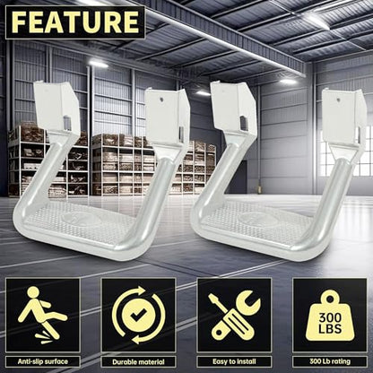 Pair Aluminum Side Step Compatible with Chevy Chevrolet GMC Ford Dodge Toyota Nissan Jeep Isuzu Mitsubishi Mazda Pickups & Trucks 2PCs Polishing Silvery (2 Count)