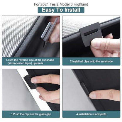 Roof Sunshades for Tesla Model 3 2026 (12 Count)