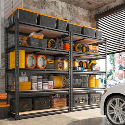 2000LBS Garage Shelving Heavy Duty 72''H Storage Shelves 5 Tier Heavy Duty Shelving (3 Count)