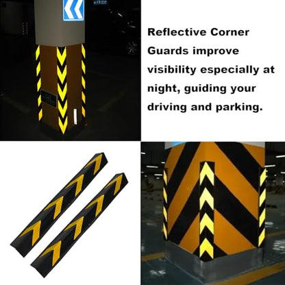 6 Pack 27" Rubber Corner Guard Protector for Parking Column Lot Garage Wall (6 Count)