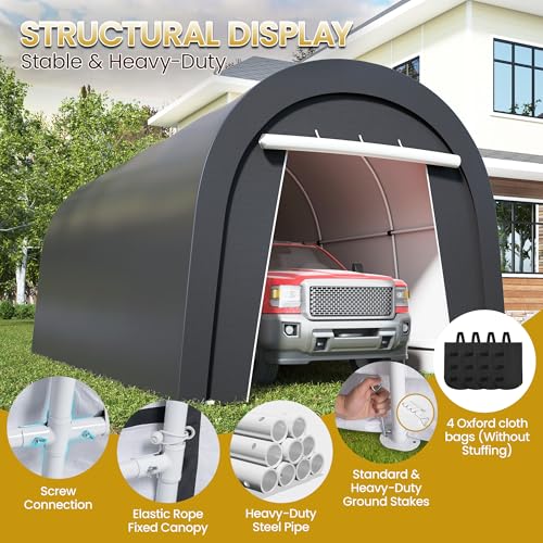 10' x 20' Carport with 6 Heavy Duty Ground Stakes