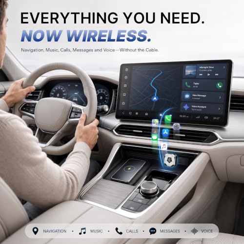 2 in1 Wireless CarPlay Adapter for Apple CarPlay & Android Auto