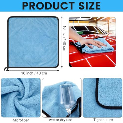 60 Pcs Light Blue Microfiber Towels (60 Count)