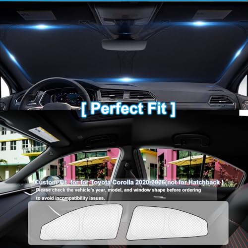 6pcs Thicken Sun Shades for Toyota Corolla 2020 (6 Count)