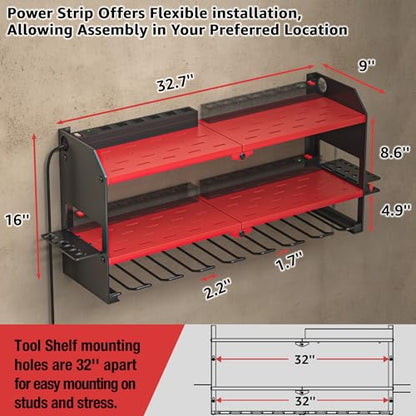Power Tool Organizer with Charging Station Wall Mount