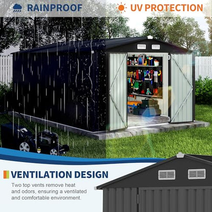10X14 FT Metal Storage Sheds Outdoor