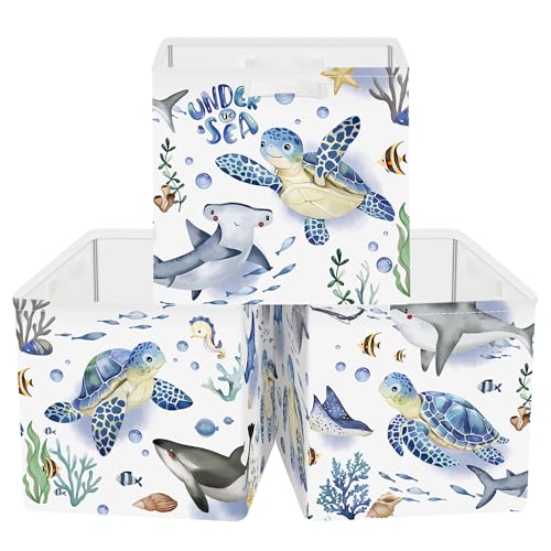 11.8" Ocean Animal Storage Basket Set of 3 for Kid Toy Clothes Bin (3 Count)