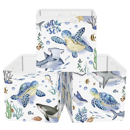 11.8" Ocean Animal Storage Basket Set of 3 for Kid Toy Clothes Bin (3 Count)