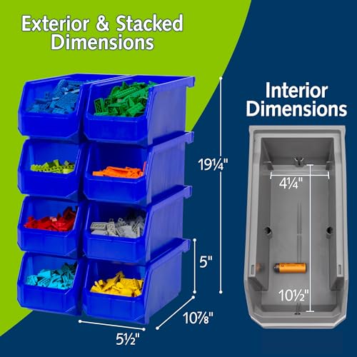 Medium Stackable Plastic Storage Bins