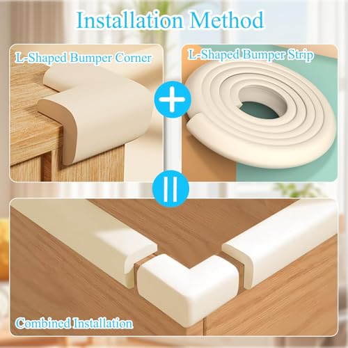 Foam Baby Edge Protector Strip Furniture Safety 1 Rolls+ 8 Corners (8 Count)
