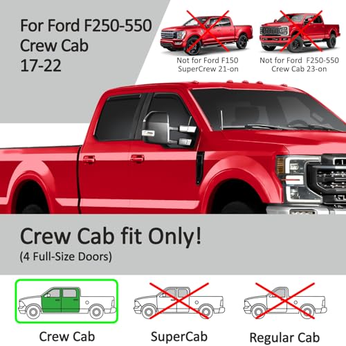 in Channel Extra Durable Rain Guards for Ford F250 to F550 Super Duty 2017