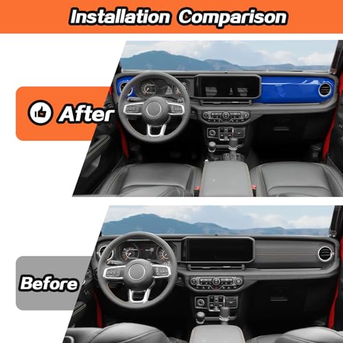 2pcs for 2024+ Jeep Wrangler JL Blue Interior Accessories Center Console Dash Panel Cover Trim