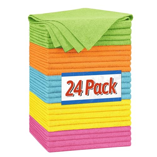 Shop Towels Microfiber Cleaning Cloth Bulk (24 Count)