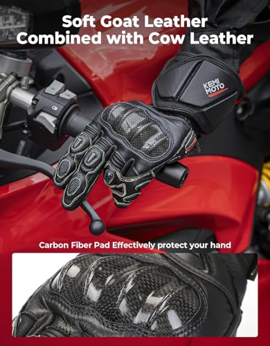 Leather Motorcycle Gloves for Men and Women