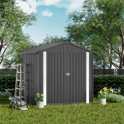 Outdoor Storage Shed Metal Garden Tool House Lockable