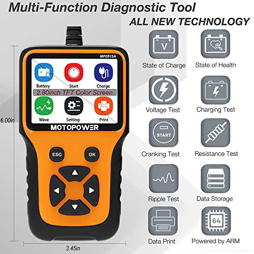 MP0515A 12V Car Battery Tester Automotive 100