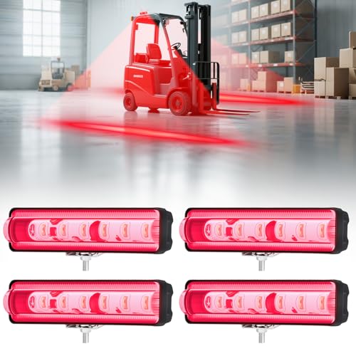 LED Forklift Safety Light Red for AGV Automated Guided Vehicle (4 Count)