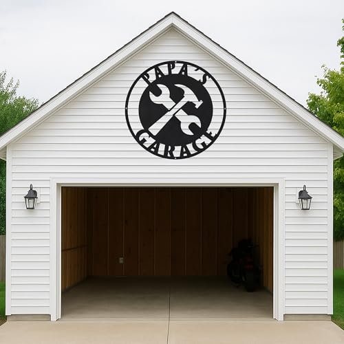 Custom Garage Workshop Metal Sign Personalized Tool Name Wall Art for Car Truck Mechanic Shop Decor Durable Steel Sign for Dad Husband Men’s Auto Workspace or Fence