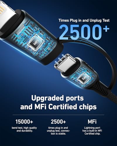 Coiled USB C to Lightning Cable 3FT