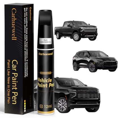 Black(GBA/WA8555) Touch Up Paint for Chevrolet, Car Paint Pen Scratch Repair Two-In-One Touch Up Paint, Exact Color Match for Chevrolet Automotive Scratch Remover for Deep Scratches
