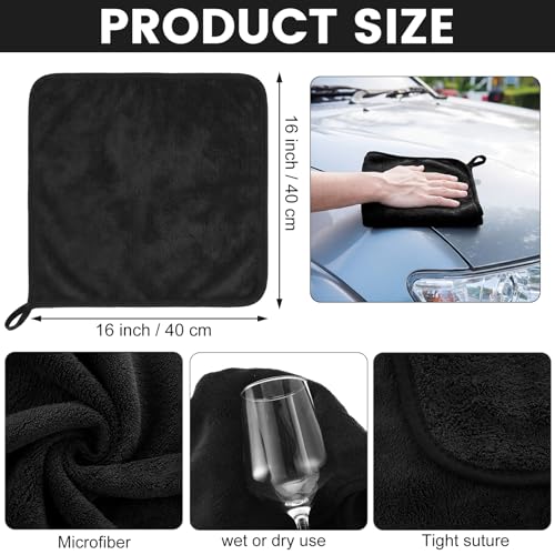 60 Pcs Black Microfiber Towels (60 Count)