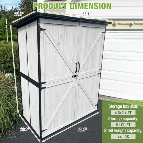 Outdoor Storage Shed with Metal Frame