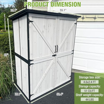 Outdoor Storage Shed with Metal Frame