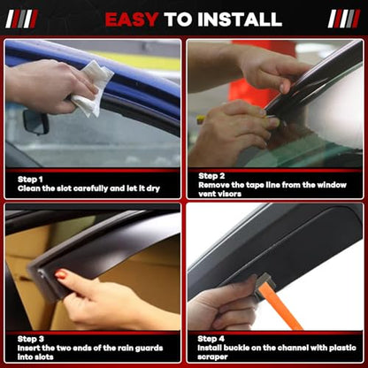 in Channel Window Rain Guards for Toyota Tundra Crew Max 2007 (4 Count)