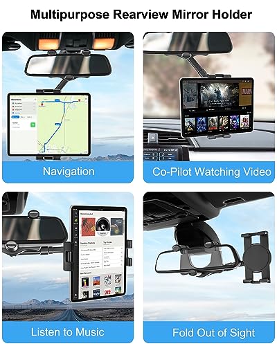 Rearview Mirror Tablet Holder for Car