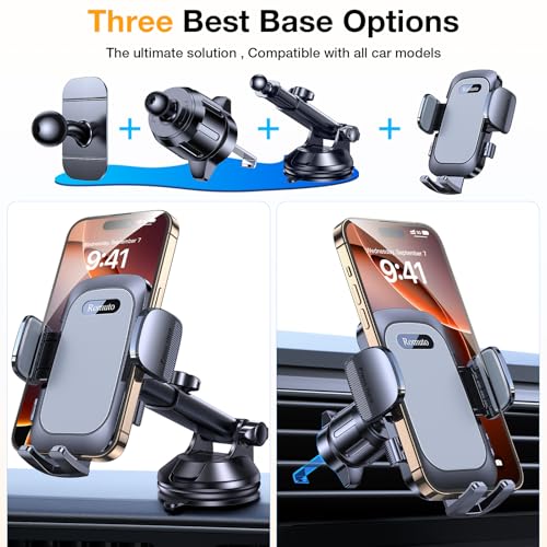 Phone Holders for Your Car Phone Holder Mount【Super Suction】Cell Phone Holder for Car Accessories for Women Men【360° Adjustable】Suction Phone Mount for Car