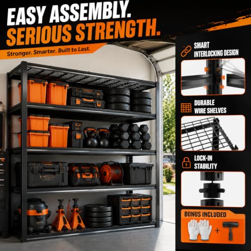 Garage Shelving 3000 LBS Adjustable Metal Storage Shelves