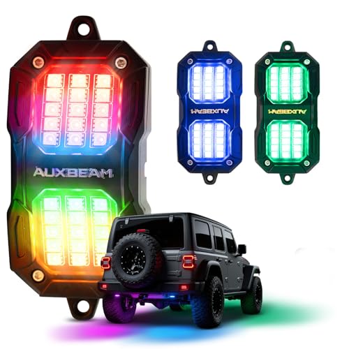 2 Pod RGB LED Rock Lights for Trucks UTV ATV Boat (2 Count)
