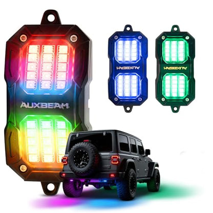 2 Pod RGB LED Rock Lights for Trucks UTV ATV Boat (2 Count)