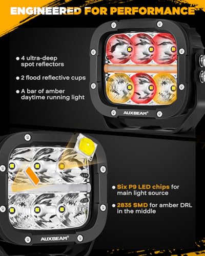 XP Ultra Series 5 Inch LED Offroad Lights Amber White LED Pods