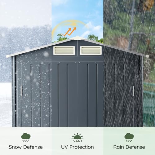 5 x 3 FT Storage Shed with Floor Frame for Backyard