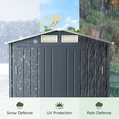 5 x 3 FT Storage Shed with Floor Frame for Backyard