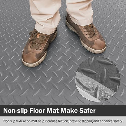 Garage Floor Rubber Mat 4Ft x 8.2Ft Rubber Flooring Rolls Dark Grey