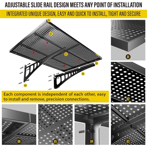 2 Pack 2x3ft Adjustable Garage Wall Shelving 560lbs Load Capacity Heavy Duty Wall Mounted Storage Shelf Metal Floating Shelves for Garage (2 Count)