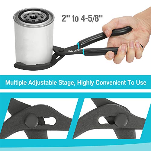 12 Inch Oil Filter Pliers & 3 Jaw Adjustable Oil Filter Wrench