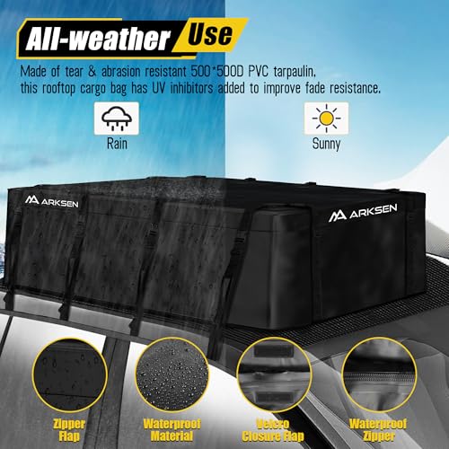 Extra Wide 42 Cubic Feet Waterproof Rooftop Cargo Carrier Bag Heavy Duty Car Roof Rack Bag for Full