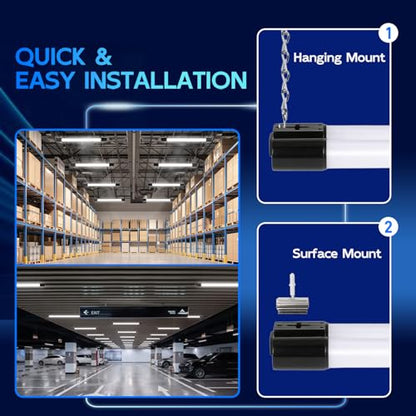 60W 4FT Linkable LED Shop Light for Garage (10 Count)