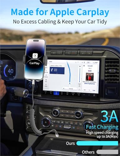 Coiled USB C to Lightning Cable for Car 2 Pack (2 Count)